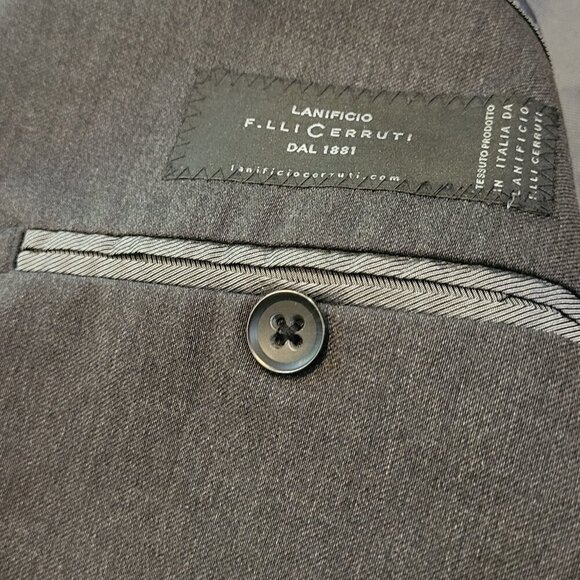 Banana Republic Tailored Fit Blazer 42R Gray Wool White Viscose Sport Coat - Picture 7 of 15